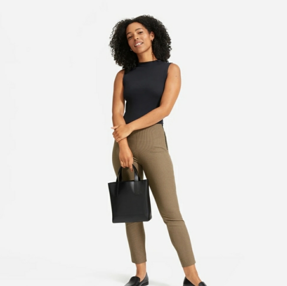 Everlane Side Zip Stretch Cotton Houndstooth Pant